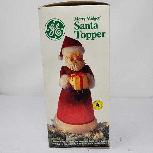 GE Merry Midget Santa Tree Topper 10 Light Table Ornament Tested Works - Picture 3 of 6